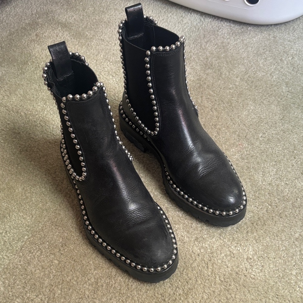 Alexander Wang Black Studded Ankle Boots size 36